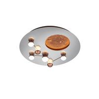 LED-Deckenleuchte Zodiac Braun/Alufarben max. 42 Watt - Alufarben/Braun, Design, Metall (50/10cm) - Trio Leuchten