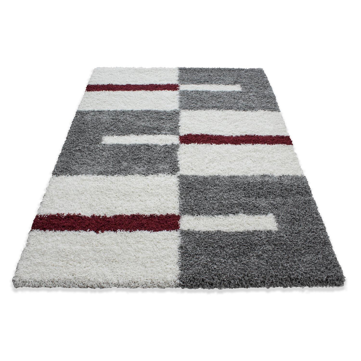 Hochflorteppich Gala Rot ca. 140x200cm - Rot, Design, Textil (140/200cm) - Novel