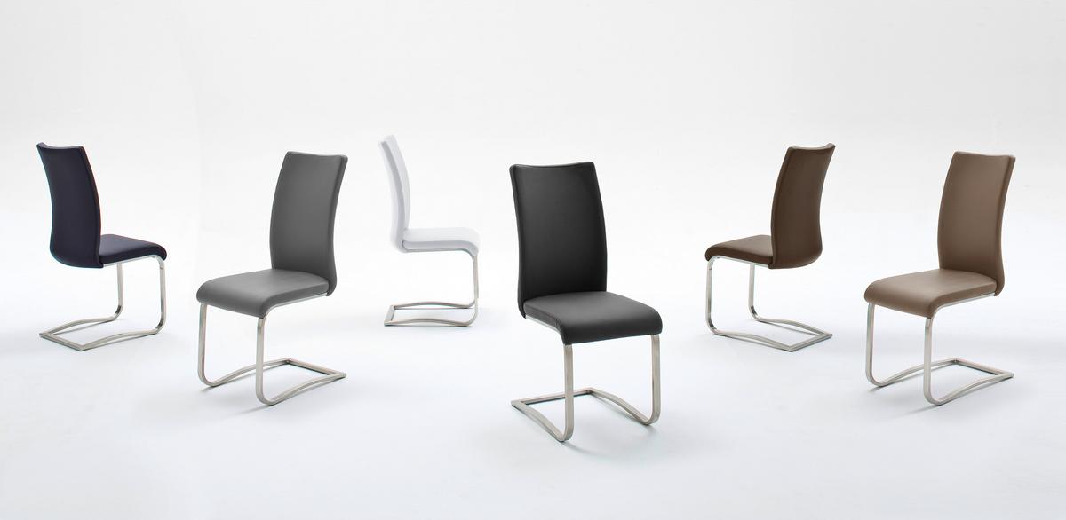 KRZESŁO NA PŁOZIE ARCO - ciemnoniebieski/kolor stalowy, Design, skóra/metal (43/103/53cm) - Livetastic
