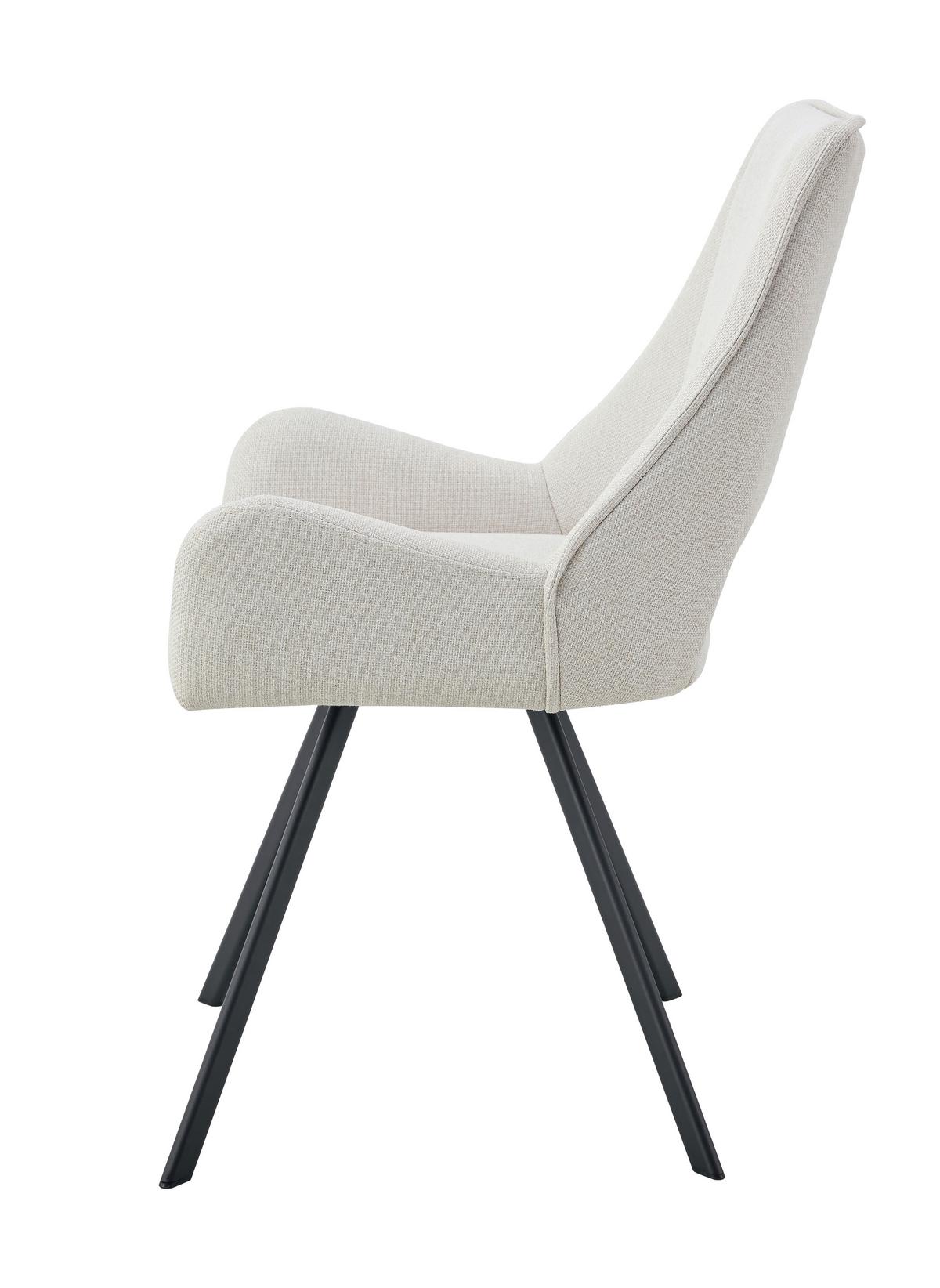 STUHL-SET HELEN - Creme/Schwarz, Modern, Textil/Metall (56/91/63cm) - MID.YOU