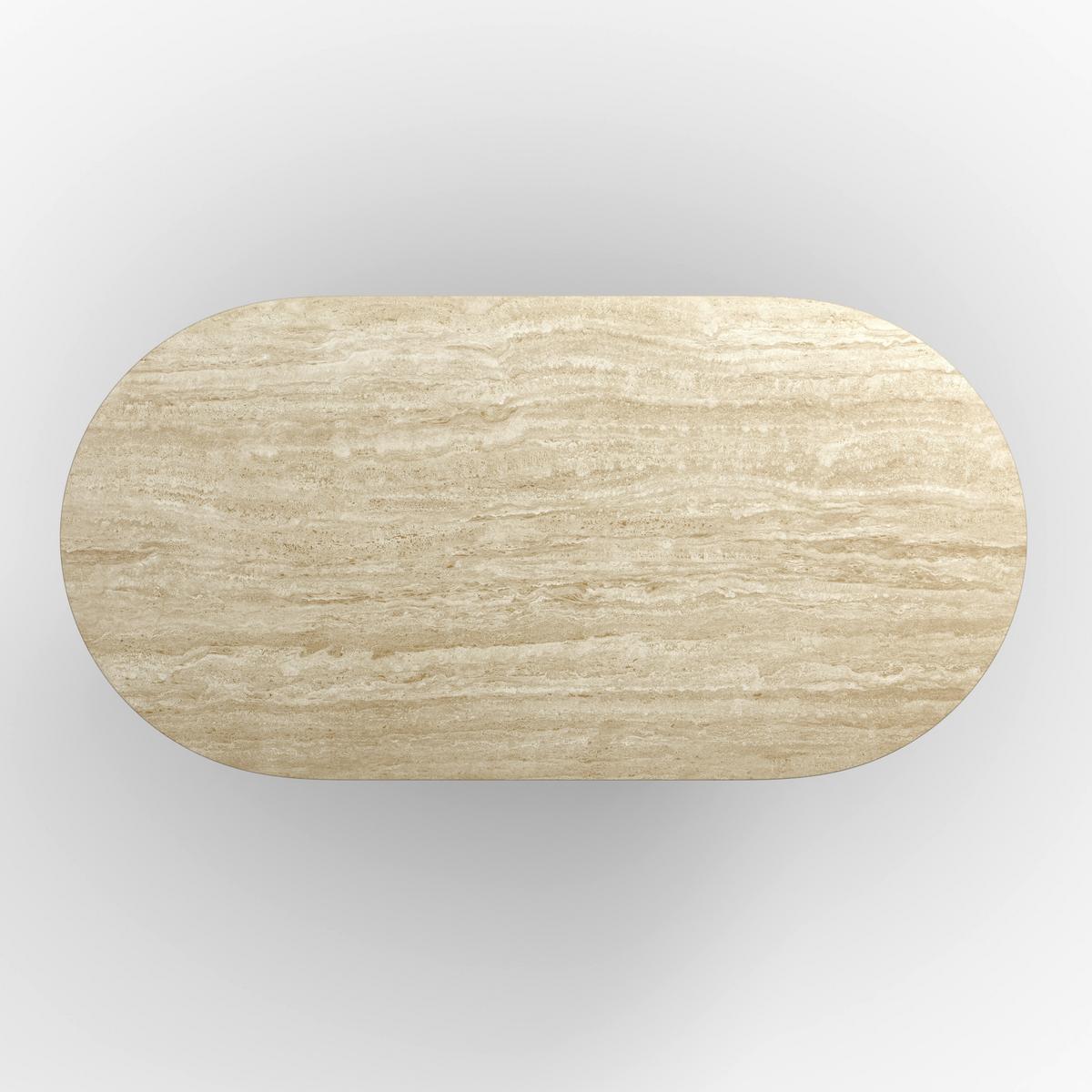 Esstisch Maddy Naturfarben Kunststein ca. 180x90x76 cm - Naturfarben, MODERN, Stein/Metall (90/76/180cm) - Bessagi Home