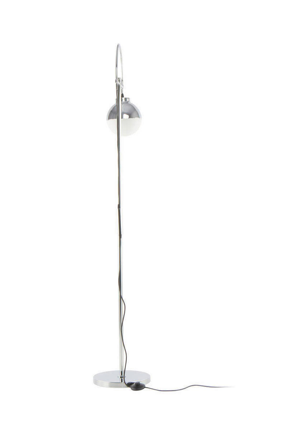 Stehleuchte Qob9h-Siv - Weiss/Silberfarben, Design, Glas/Metall (44/160/44cm) - Kayoom