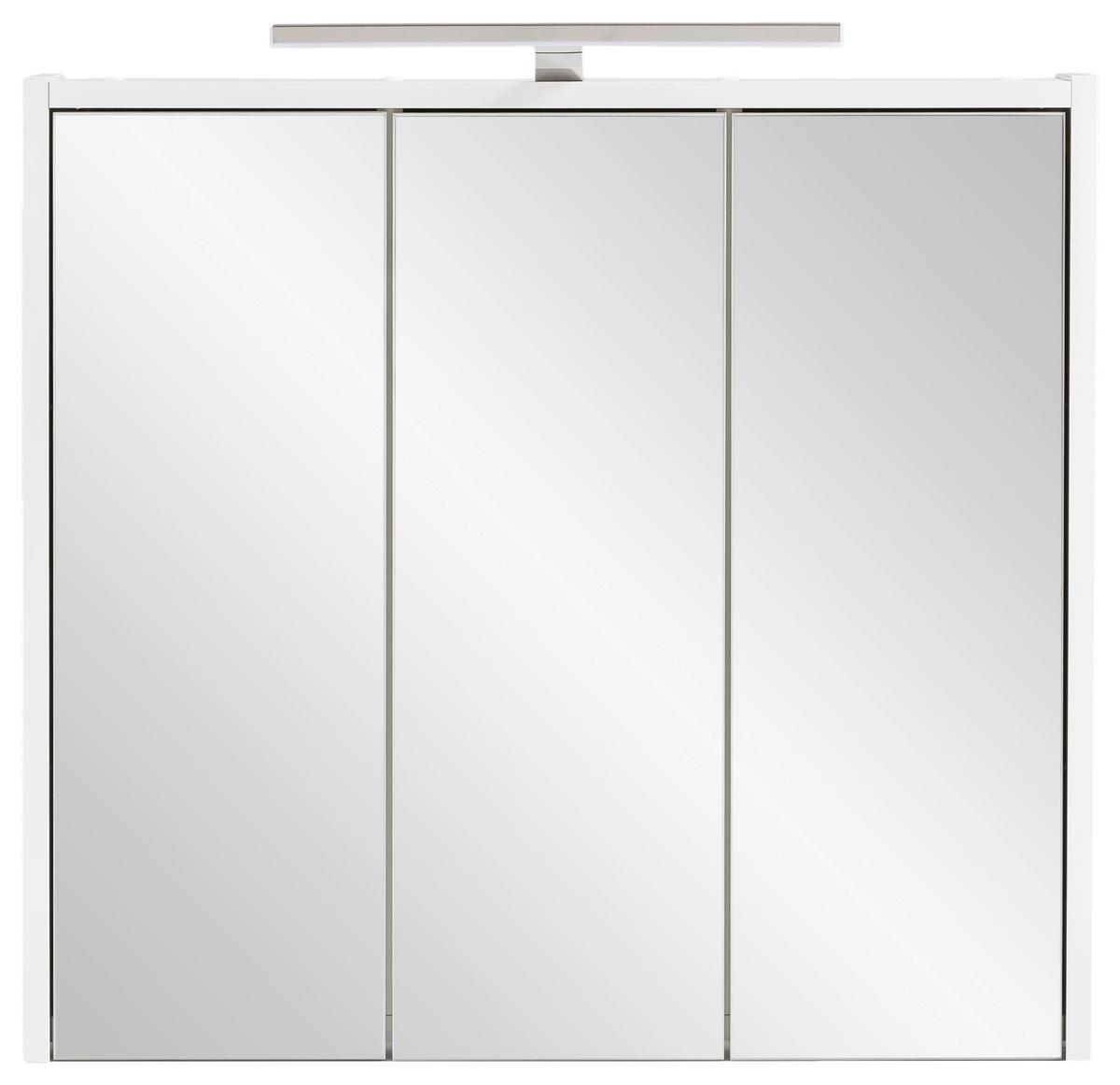 SZAFKA Z LUSTREM COBIE - biały, Basics, materiał drewnopochodny/szkło (65/60/16cm) - Stylife