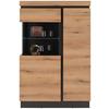 Vitrina Corte - siva/boje hrasta, Trend, staklo/drvni materijal (103,6/163,5/40cm) - Modern Living