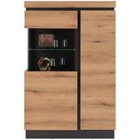 Vitrina Corte - siva/boje hrasta, Trend, staklo/drvni materijal (103,6/163,5/40cm) - Modern Living