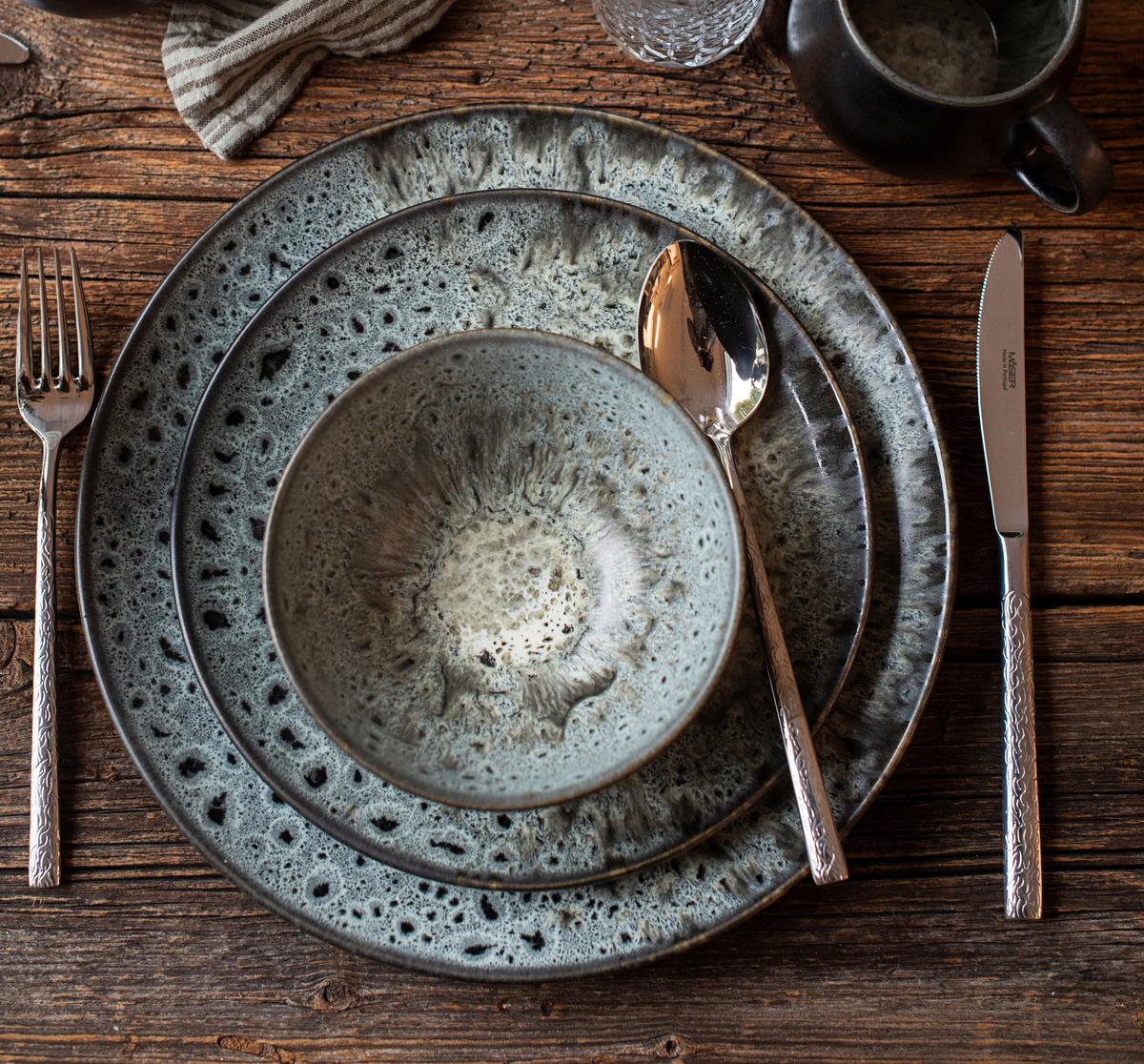 TAFELSERVICE CARELLIA - Grau, Trend, Keramik - Mäser