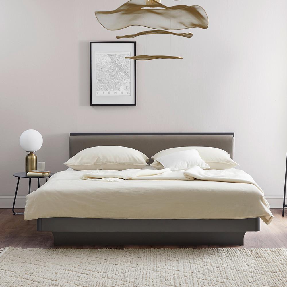 Polsterbett Mariello ca. 180x200 cm Anthrazit/Hellbraun - Hellbraun/Anthrazit, MODERN, Holz/Textil (180/200cm) - Bessagi Home