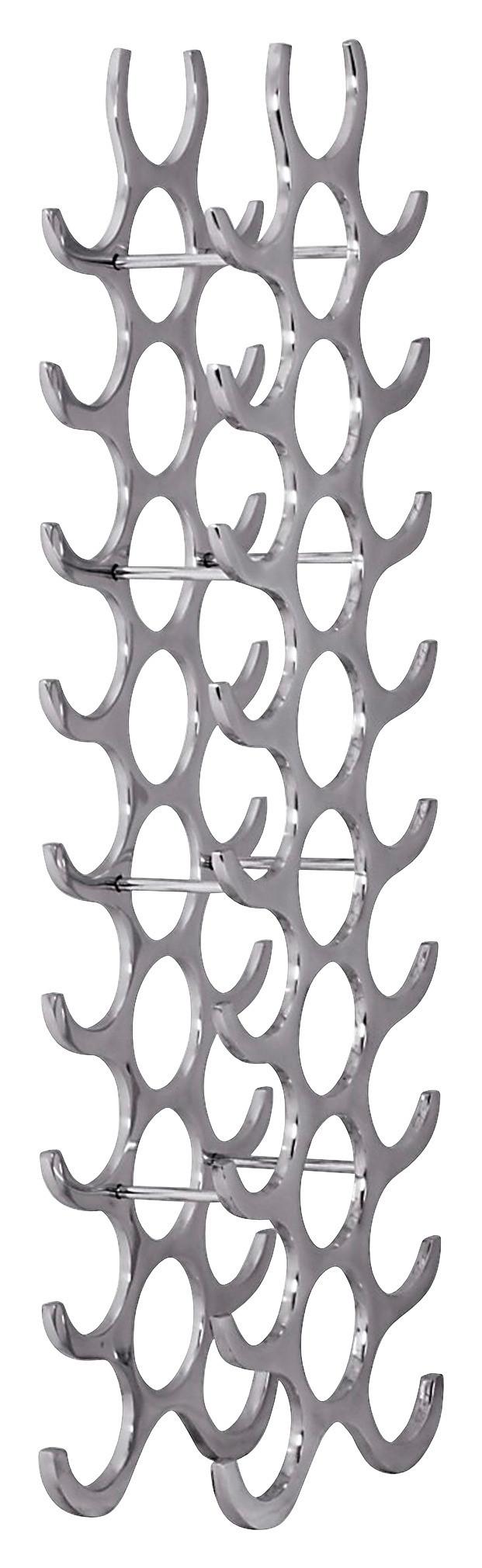 Weinregal Metall Alufarben ca. 31x98x14cm - Alufarben, MODERN, Metall (31/98/14cm) - MID.YOU