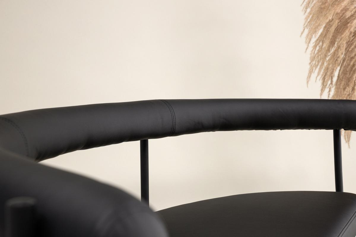 SITZBANK STALLHAGEN - Schwarz, Design, Textil/Metall (165/75/51cm) - Livetastic