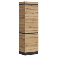 Dulap pentru hol CORTE - culoare lemn stejar/gri, Trend, material pe bază de lemn (60,1/200,5/45cm) - Modern Living