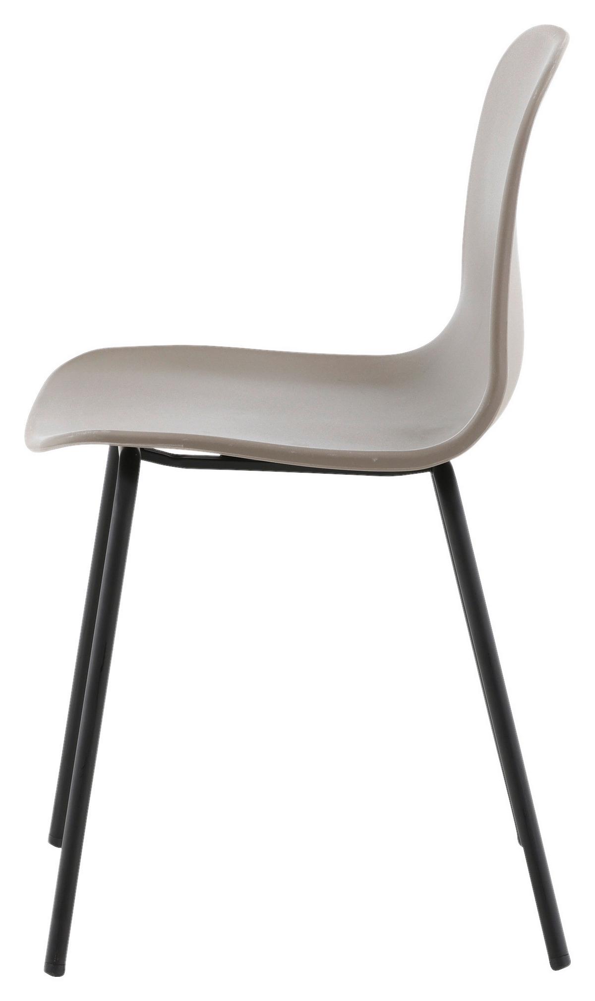 STUHL-SET ARCTIC - Greige/Schwarz, Design, Kunststoff/Metall (49/82/48cm) - Livetastic
