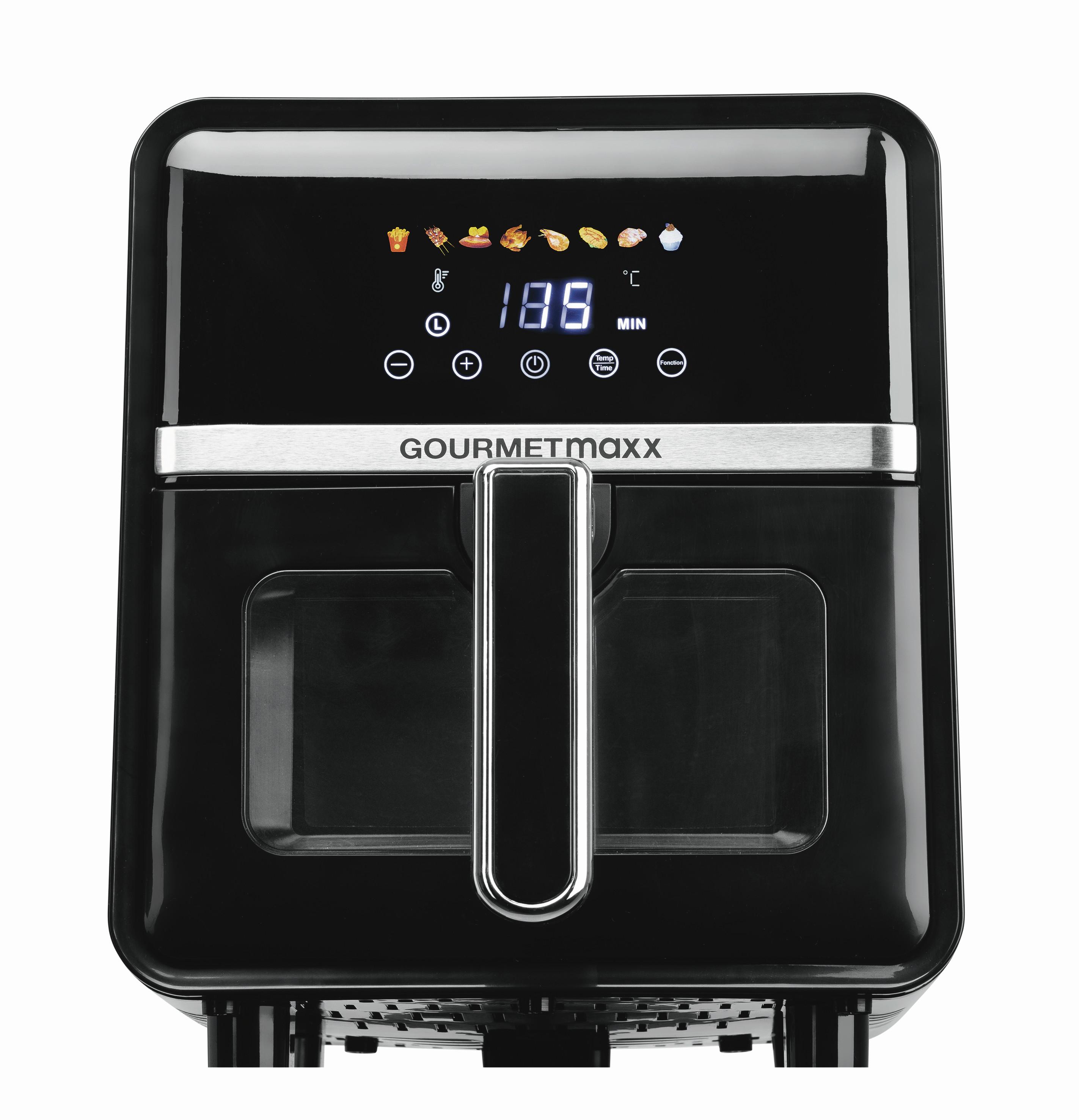 FRYTKOWNICA BEZTŁUSZCZOWA 16539 - kolor srebrny/czarny, Basics, tworzywo sztuczne/metal (36,5/25/30cm) - GOURMETMAXX