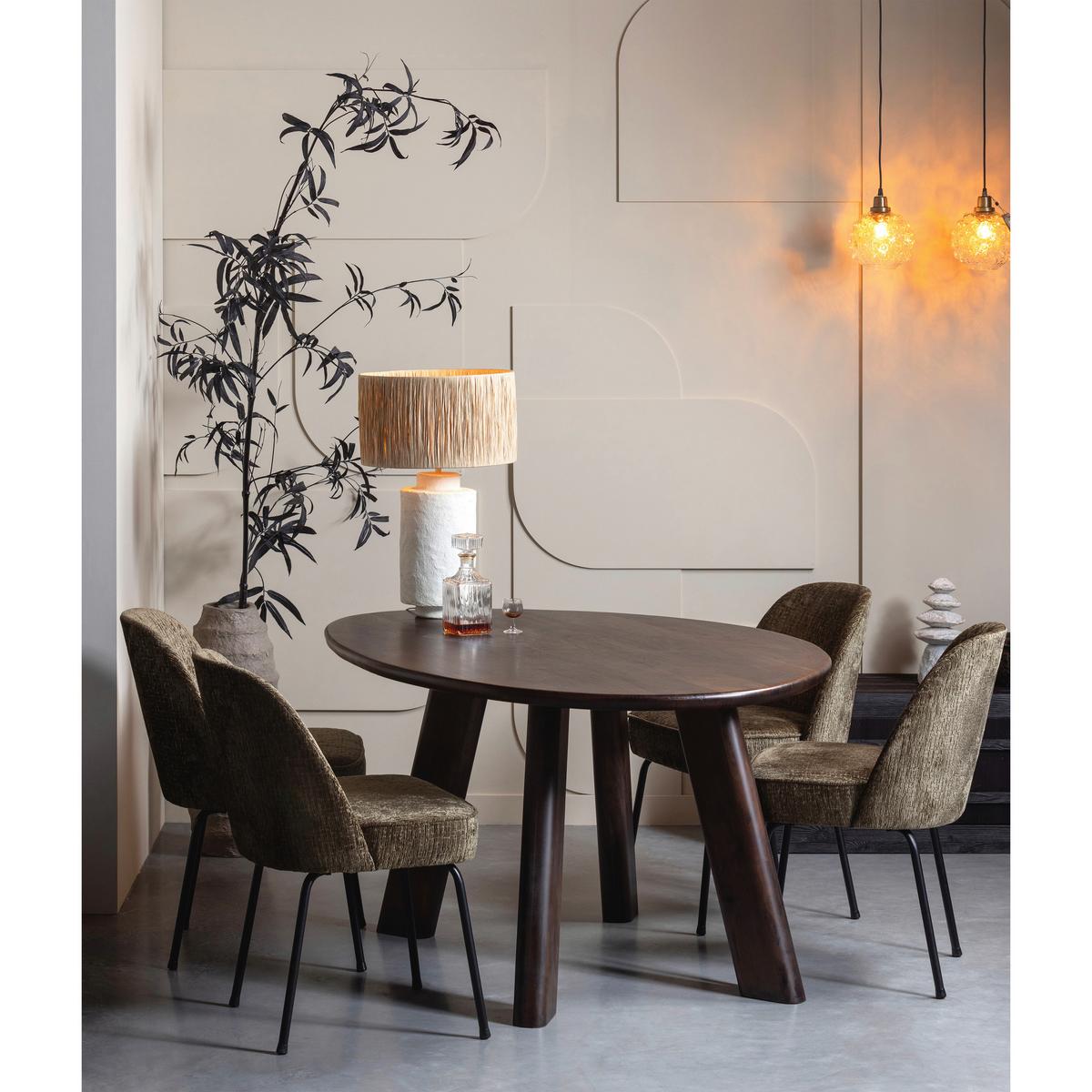 Esstisch Roundly Holz - Walnussfarben, MODERN, Holz (160/110/76cm) - Livetastic