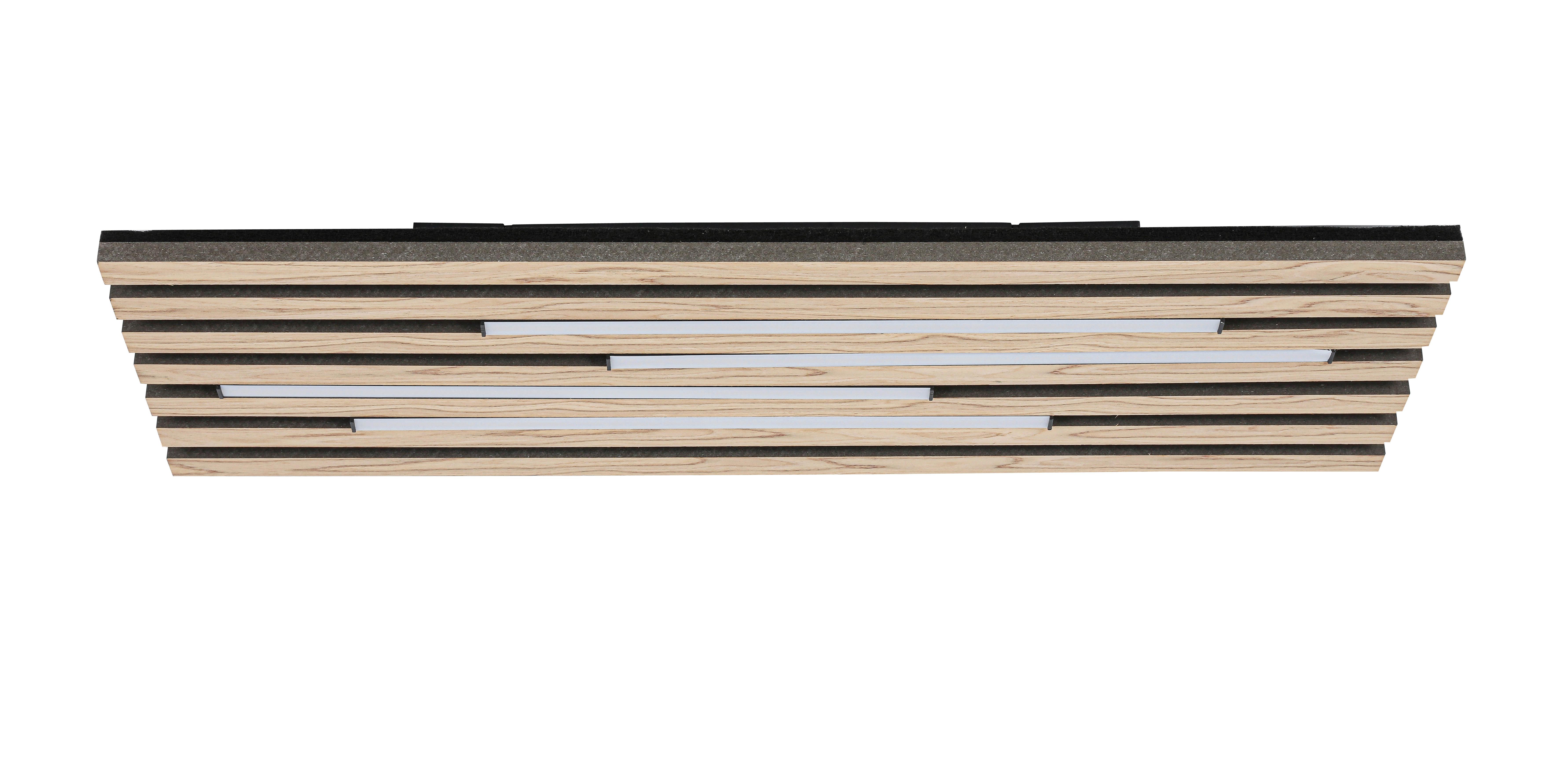 LED-TAKLAMPA PANI - svart/ekfärgad, Modern, metall/trämaterial (72/26,5/5,5cm) - Mömax