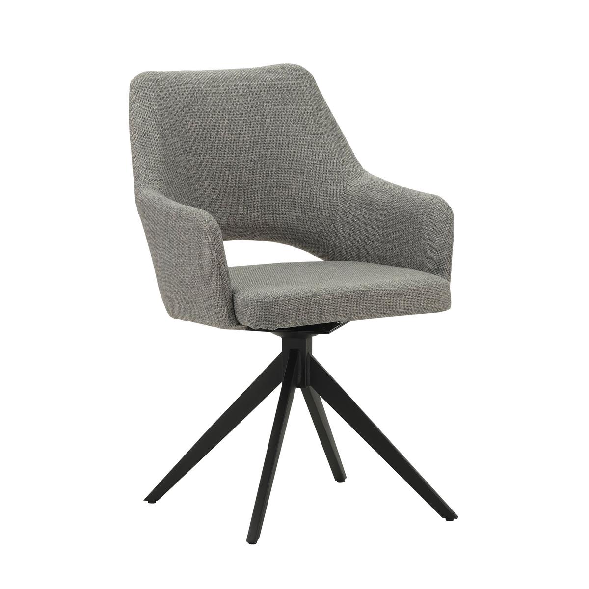 Stuhl Asher Grau - Schwarz/Grau, MODERN, Textil/Metall (54,5/85/61,5cm) - MID.YOU