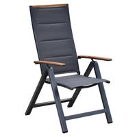 Zložljiv Vrtni Stol Verona, Siva, Oblazinjeno - siva/barve grafita, Moderno, kovina/umetna masa (59,5/115,5/74cm) - Gardenson