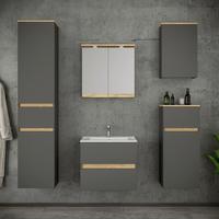Badezimmer Cosila - Honigeiche/Weiss, Trend, Keramik/Holzwerkstoff (141cm) - MID.YOU