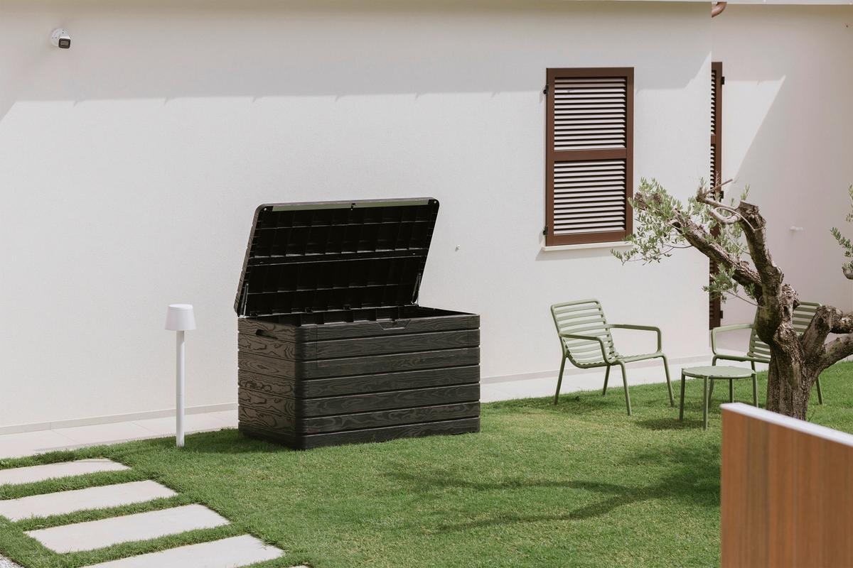 Kissenbox Dolomiti Anthrazit Kunststoff - Anthrazit, Basics, Kunststoff (146/85/82cm) - Mömax