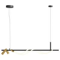 PENDELLEUCHTE TAU - Goldfarben/Schwarz, Basics, Kunststoff/Metall (18/150/140cm) - MAYTONI
