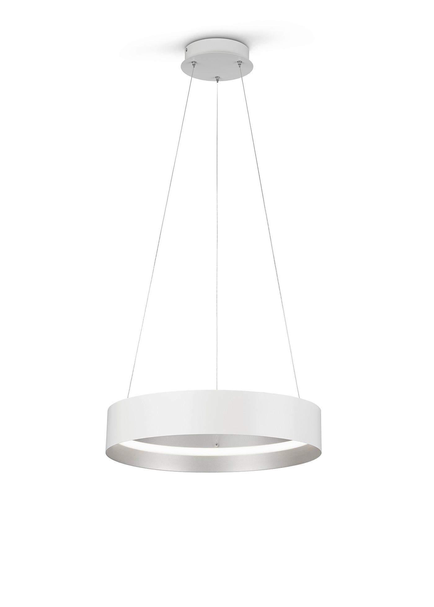 LAMPA WISZĄCA LED MR34461131 LOOP - kolor srebrny/biały, Design, metal (50/150cm) - Musterring
