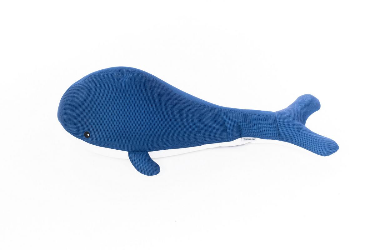 Schwimmtier Wal Blau - Blau, KONVENTIONELL, Textil (50/104/30cm)