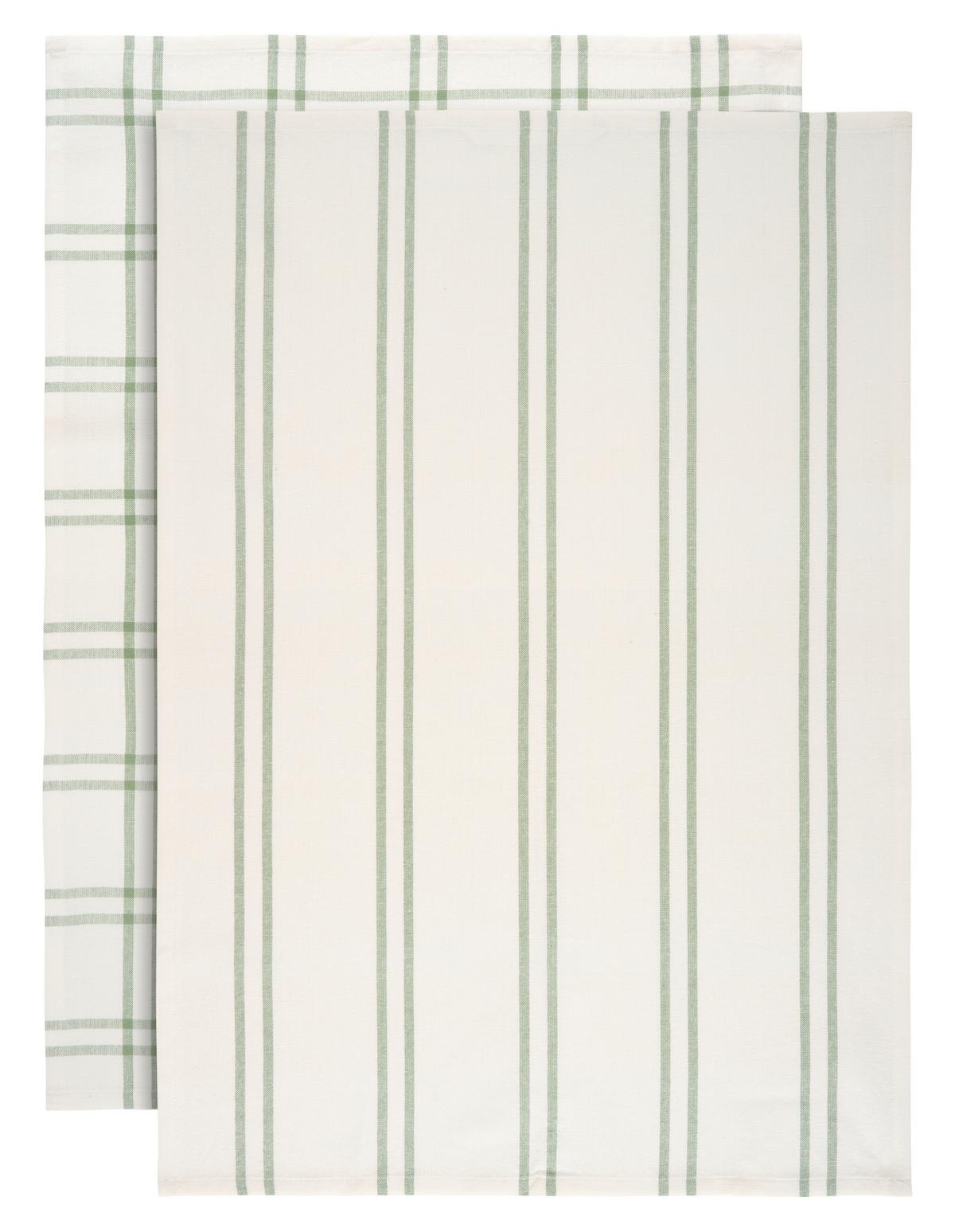 Konyharuhaszett 2db Alice - zsályazöld/fehér, Konventionell, textil (50/70cm) - Mömax