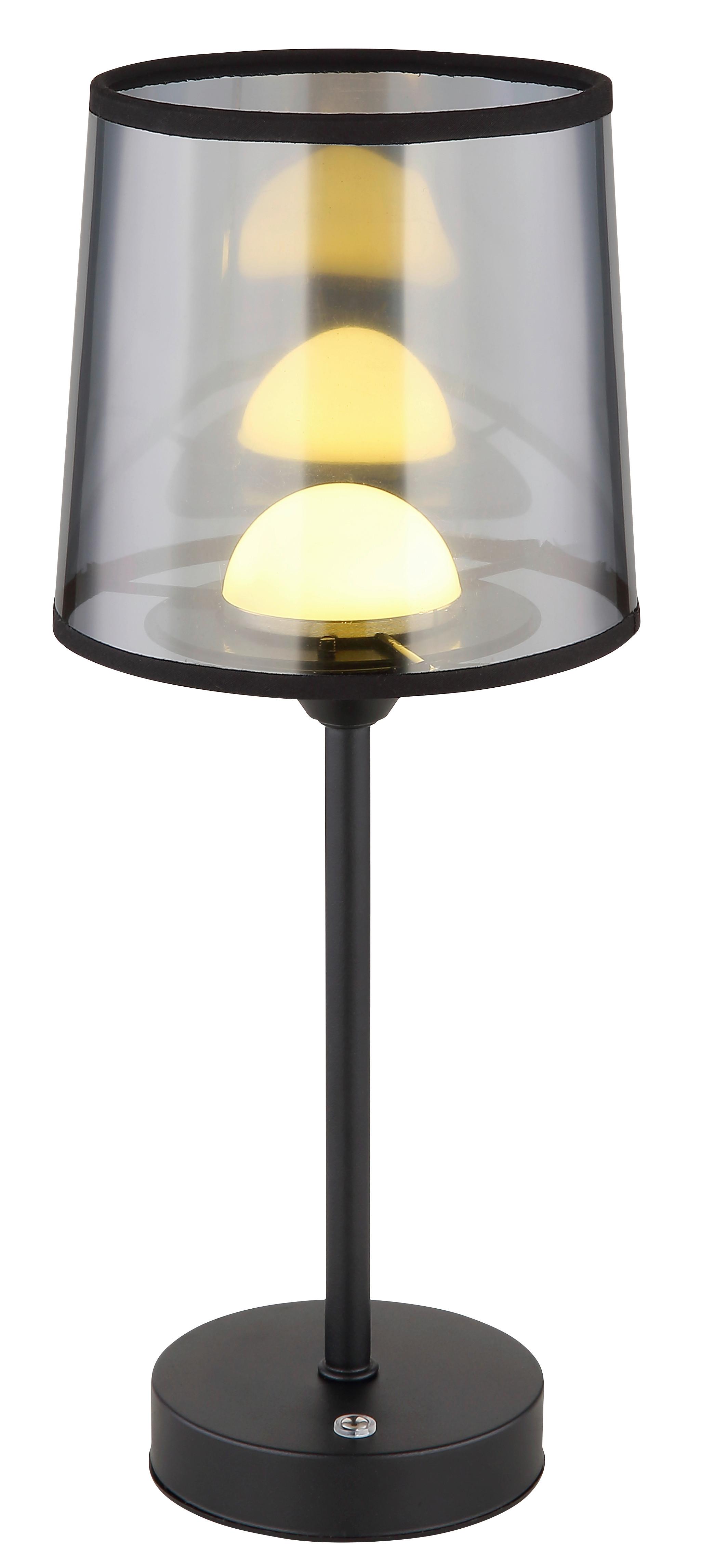 Stolna Punjiva Svjetiljka 21008s - prozirno/crna, Design, tekstil/metal (14/35cm) - Globo