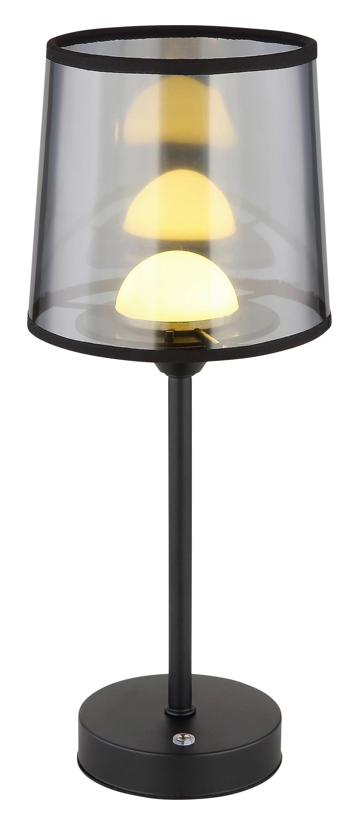 Stolna Punjiva Svjetiljka 21008s - prozirno/crna, Design, tekstil/metal (14/35cm) - Globo