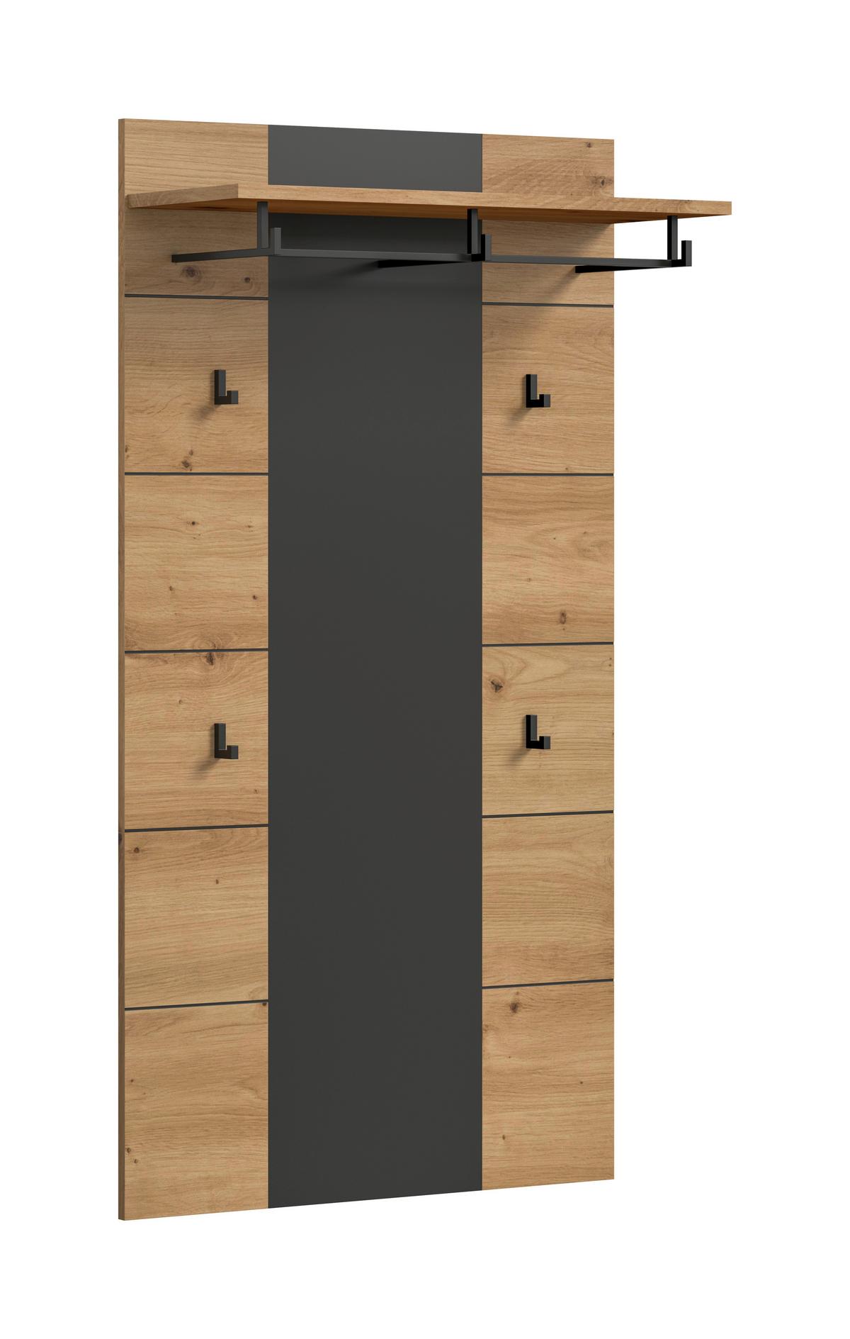 Garderobni Panel Canu, Siva, Barva Hrasta - hrast artisan, Design, leseni material (80/145/29cm) - Livetastic