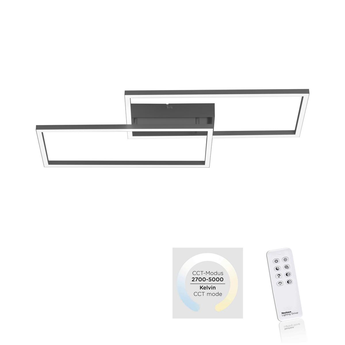 LED-Deckenleuchte Iven max. 30 Watt - Schwarz, Design, Kunststoff/Metall (60,5/32,5/6,5cm)