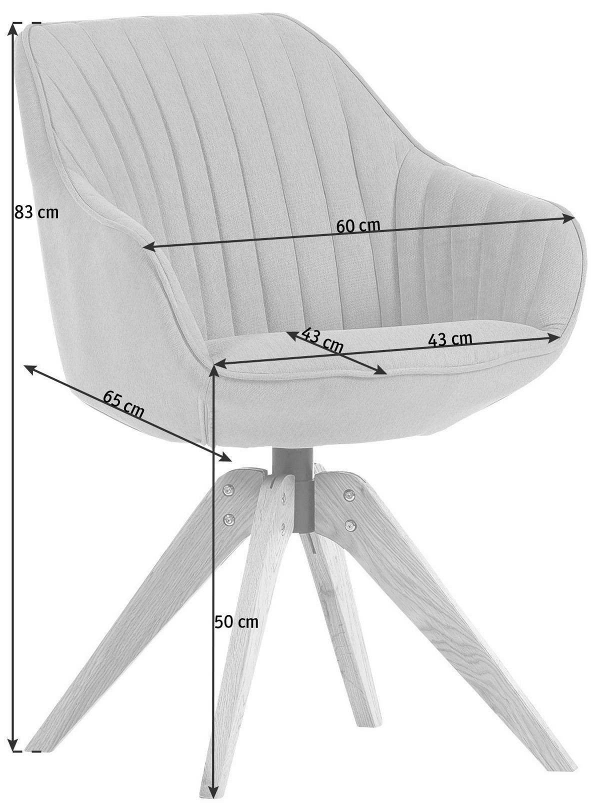 KRZESŁO Z PODŁOKIETNIKAMI CHILL   -AMBIA HOME- - beżowy/kolor dębowy, Lifestyle, tkanina/drewno (60/83/65cm) - Ambia Home