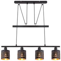 Hängeleuchte Tunno max. 15 Watt - Goldfarben/Schwarz, Design, Kunststoff/Metall (70/10/180cm) - Globo