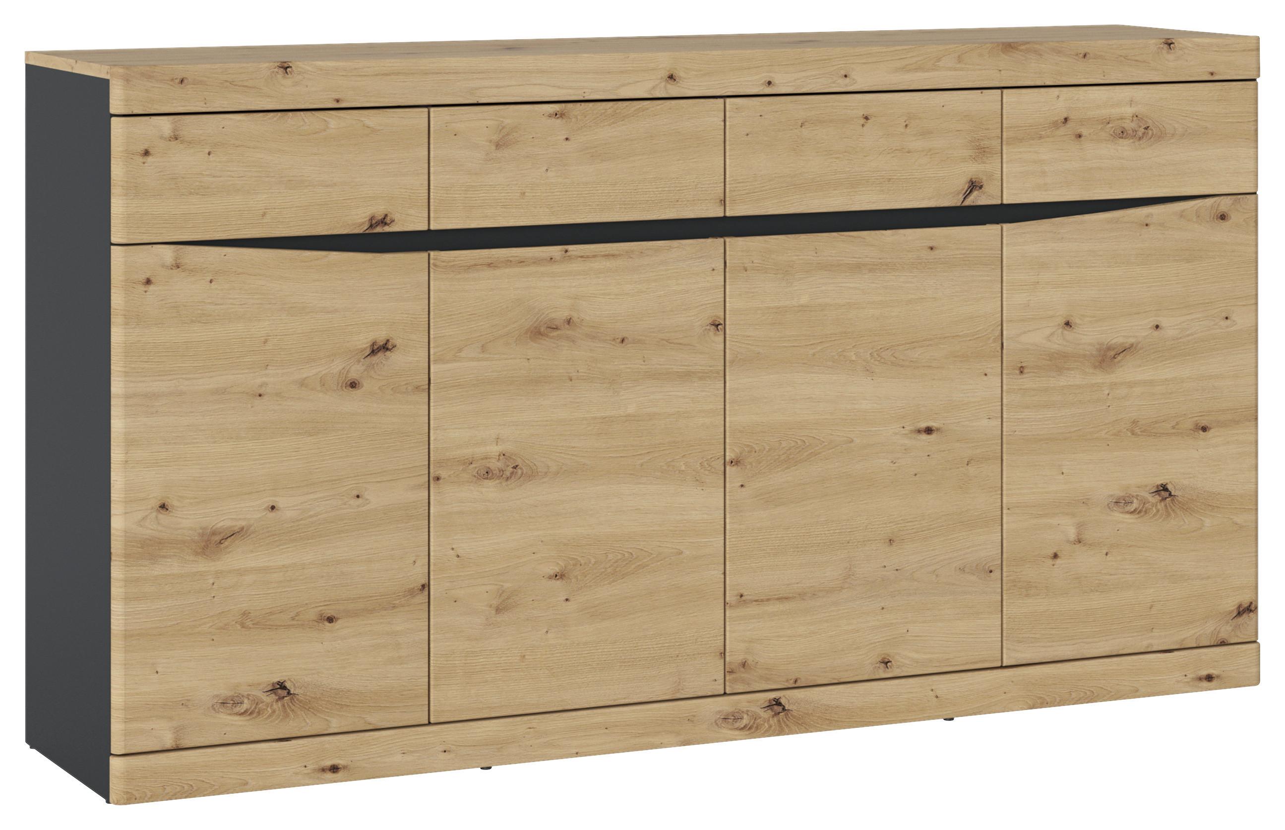 Comodă TURINO - stejar Artisan/antracit, Trend, material pe bază de lemn (168/92,1/39,9cm) - Modern Living