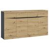 Komoda Turino - hrast Artisan/crna, Trend, drvni materijal/plastika (168/92,1/39,9cm) - Modern Living