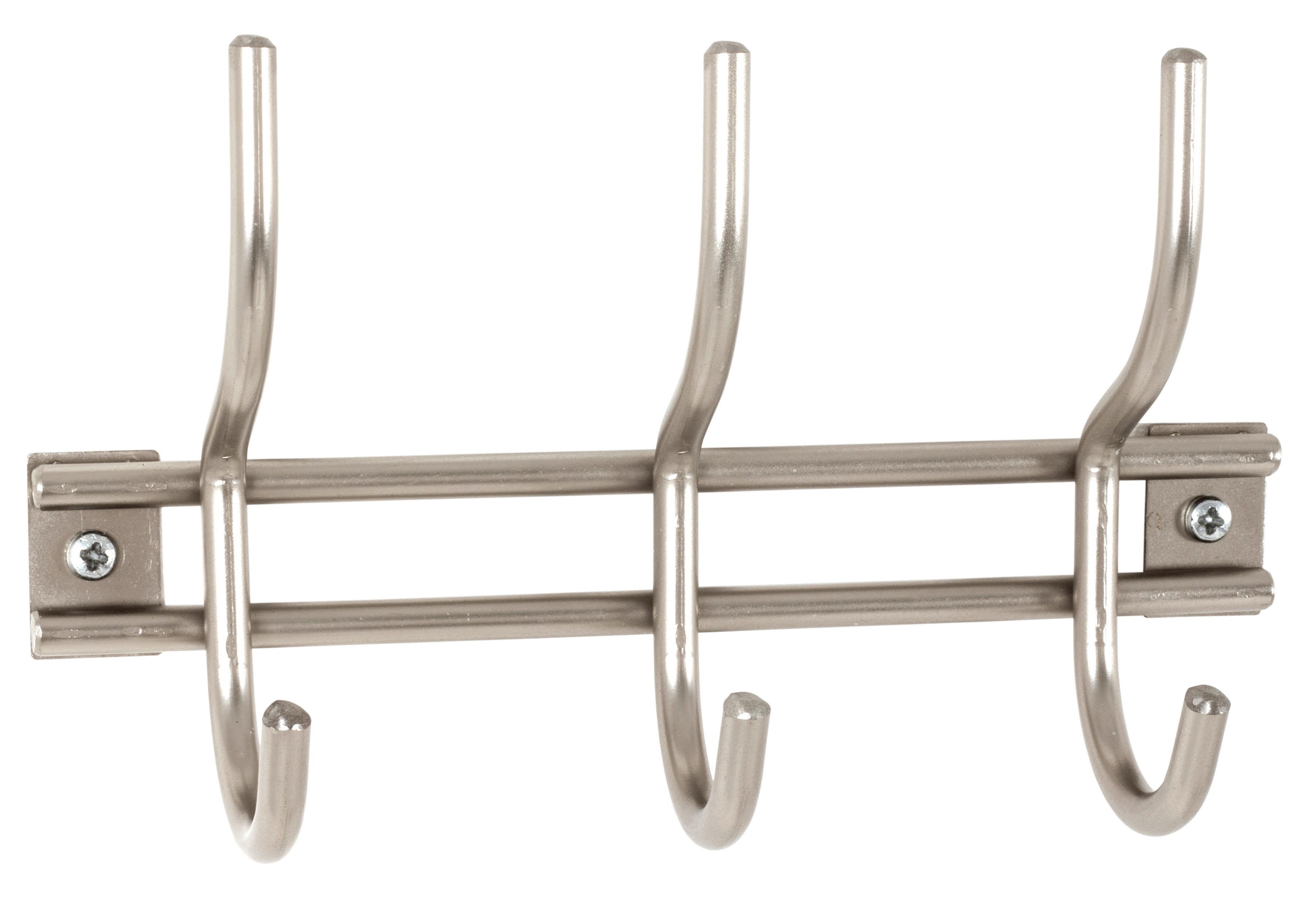 Cuier perete cu cârlige Eider - culoare inox, Modern, metal (22/14/8cm) - Modern Living