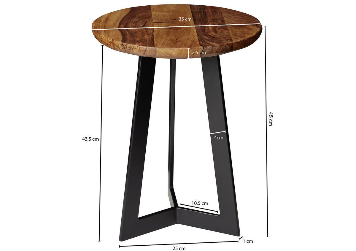 Mizica Wl5.664 - črna/barve indijskega rožnega lesa, Design, kovina/les (35/35/45cm) - MID.YOU