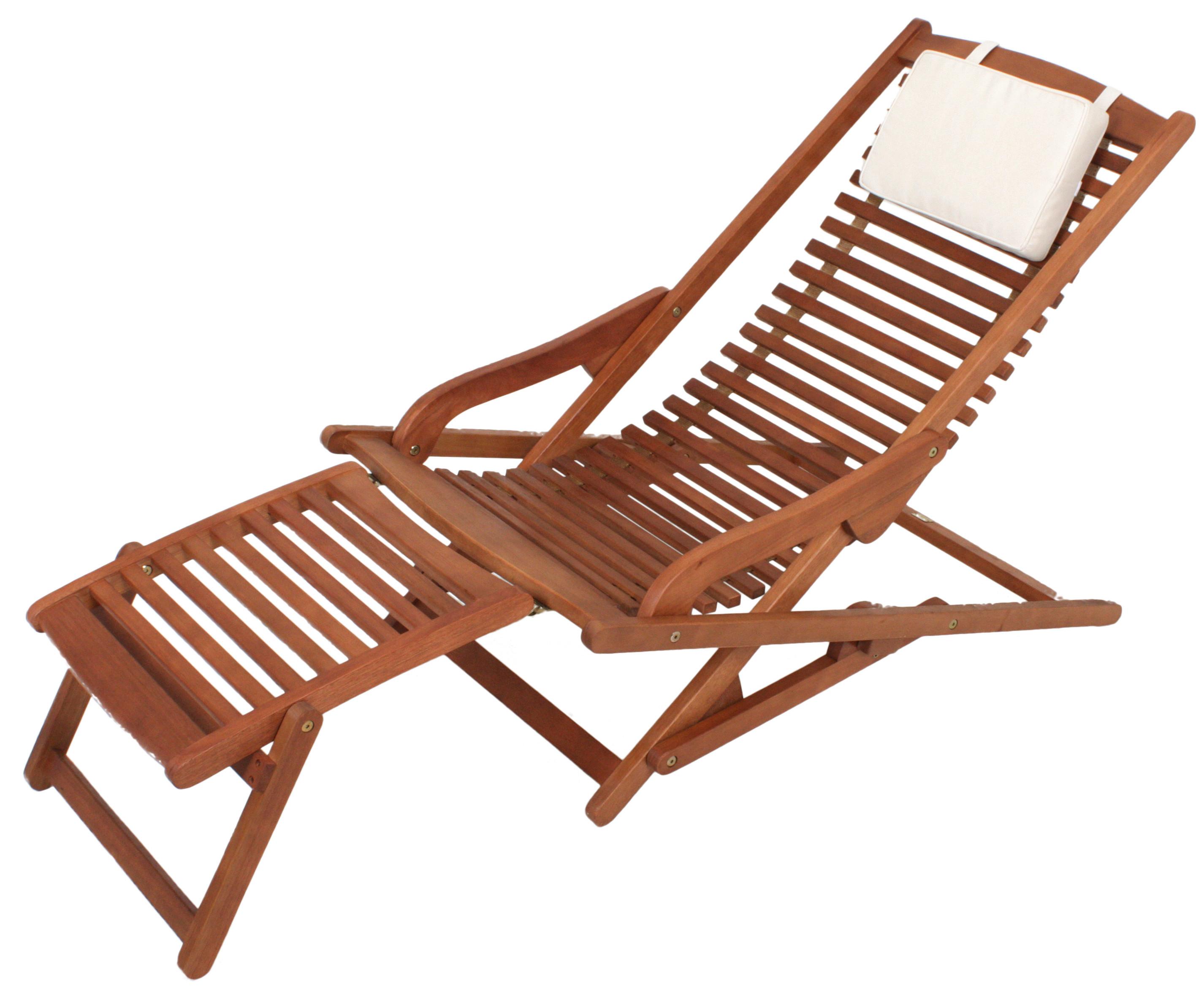 Sonnenliege Holz Alaska ca. 60x145 cm geölt - Beige/Braun, Basics, Holz/Kunststoff (59,5/78/145cm) - Gardenson