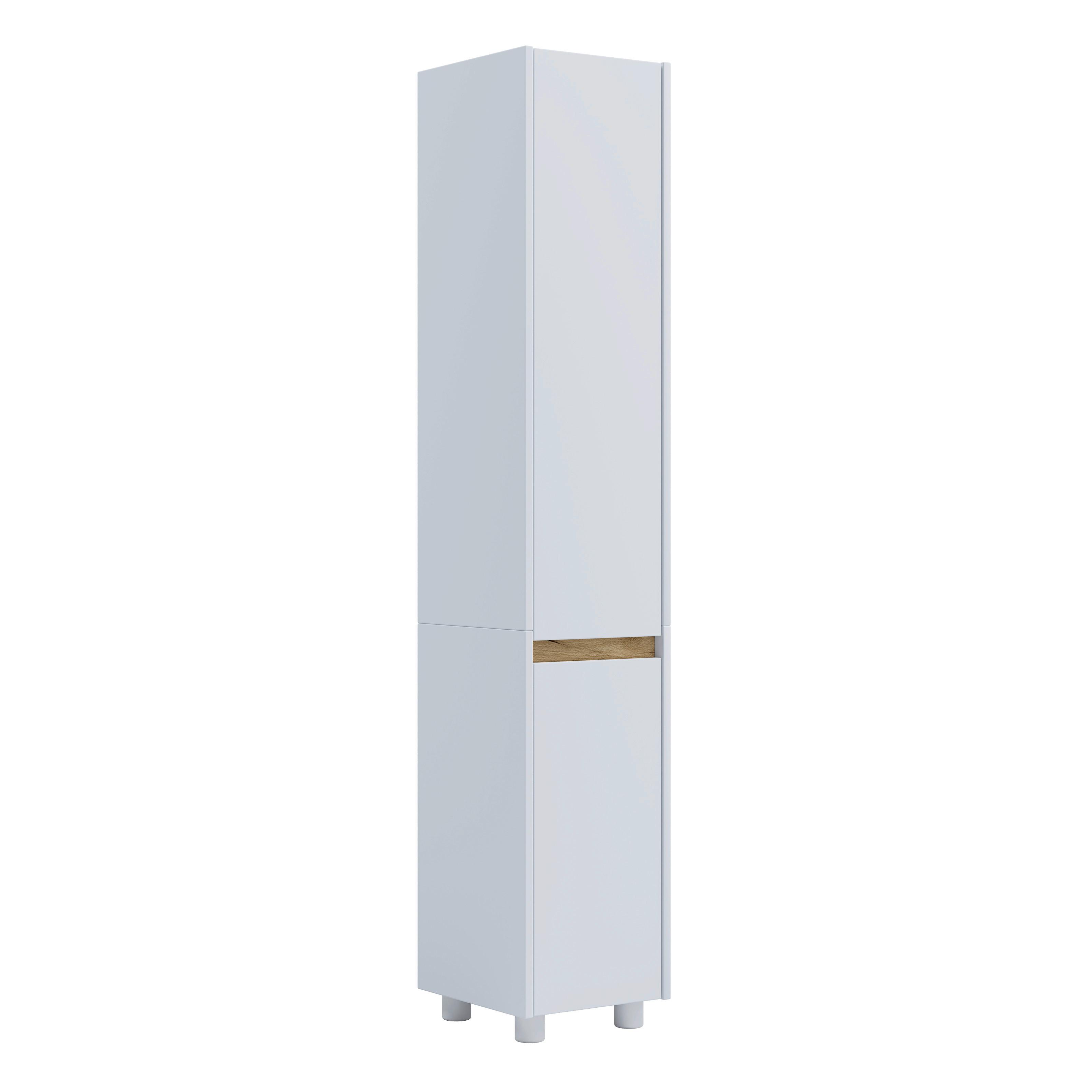 Hochschrank Cosila - Honigeiche/Weiss, Trend, Holzwerkstoff/Kunststoff (30/165/33cm) - MID.YOU