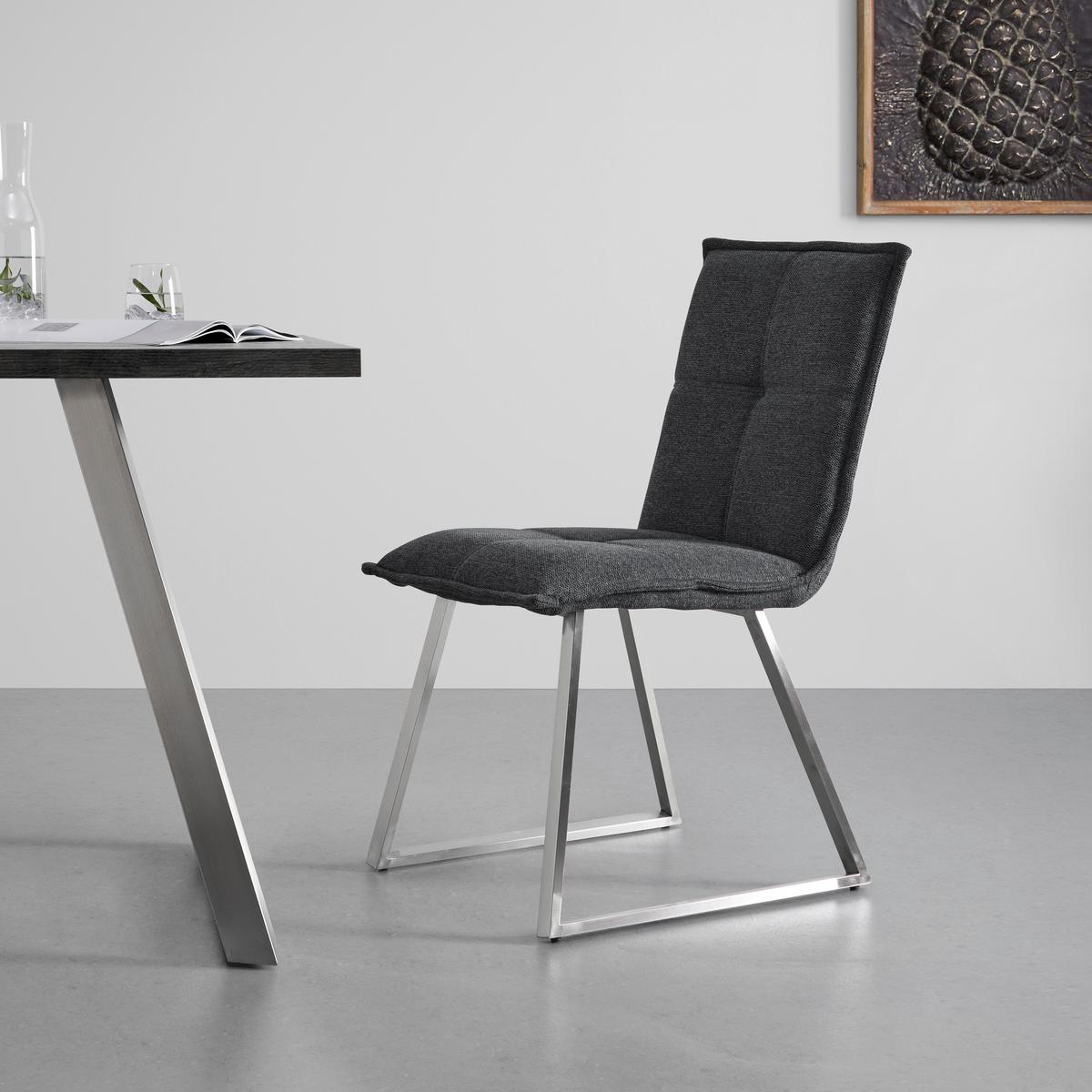 KRZESŁO EMILIO - kolor stalowy/ciemnoszary, Modern, metal/drewno (46/85/55cm) - Bessagi Home