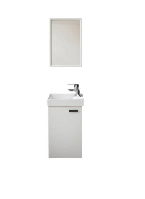 Gästebad Amy in Weiß - Weiß, MODERN, Glas/Holzwerkstoff (41/165/23cm) - Mömax