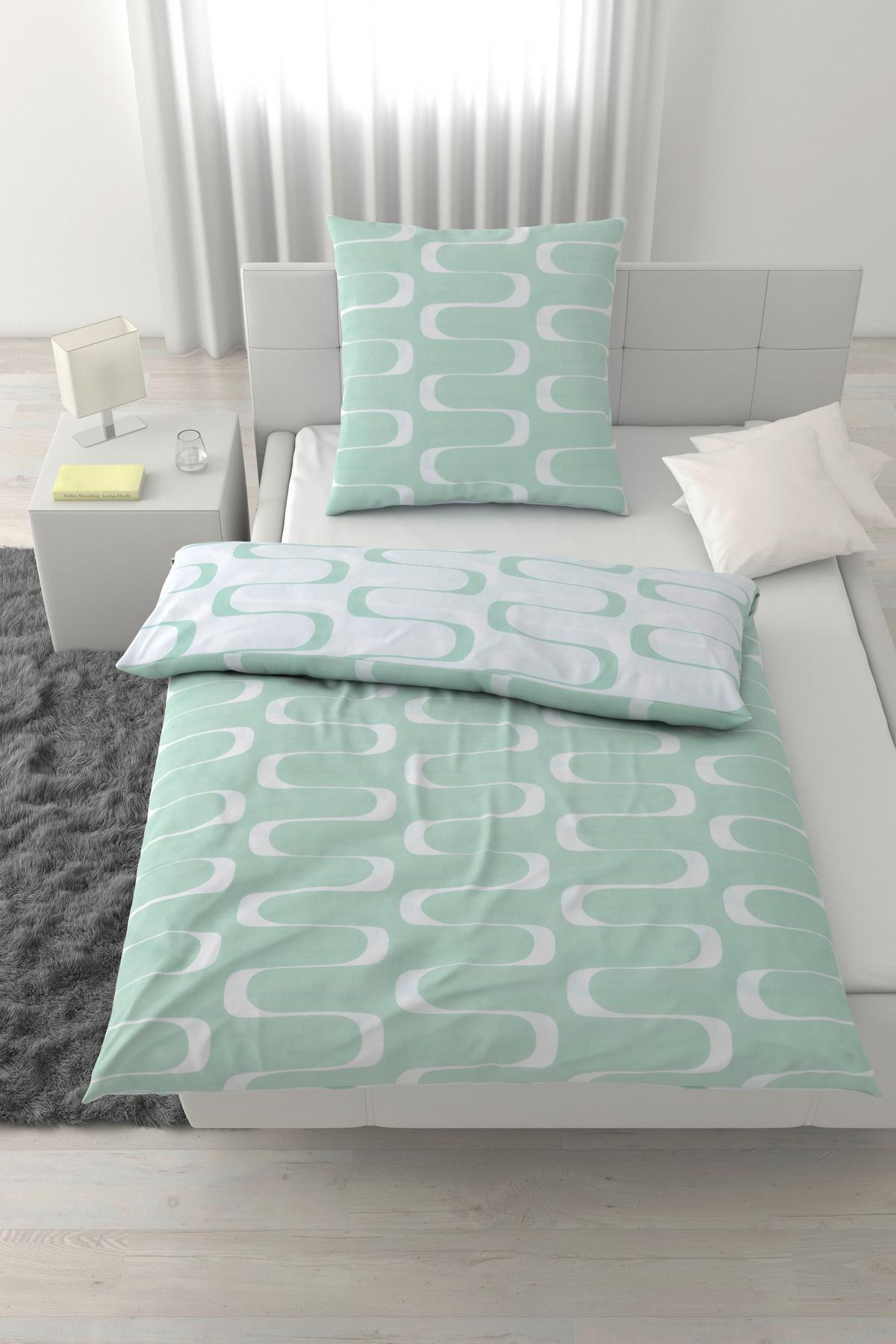 Bettwäsche Tina Wende Hellgrün ca. 135x200cm - Hellgrün, LIFESTYLE, Textil (135/200cm) - Mömax