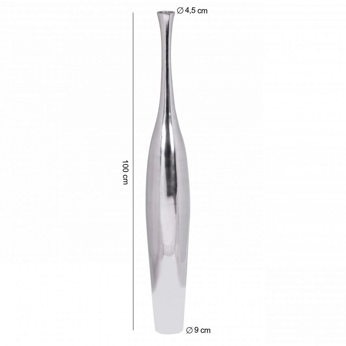 Dekorativna Vaza Wohnling - srebrne barve, Moderno, kovina (13/100/13cm) - MID.YOU