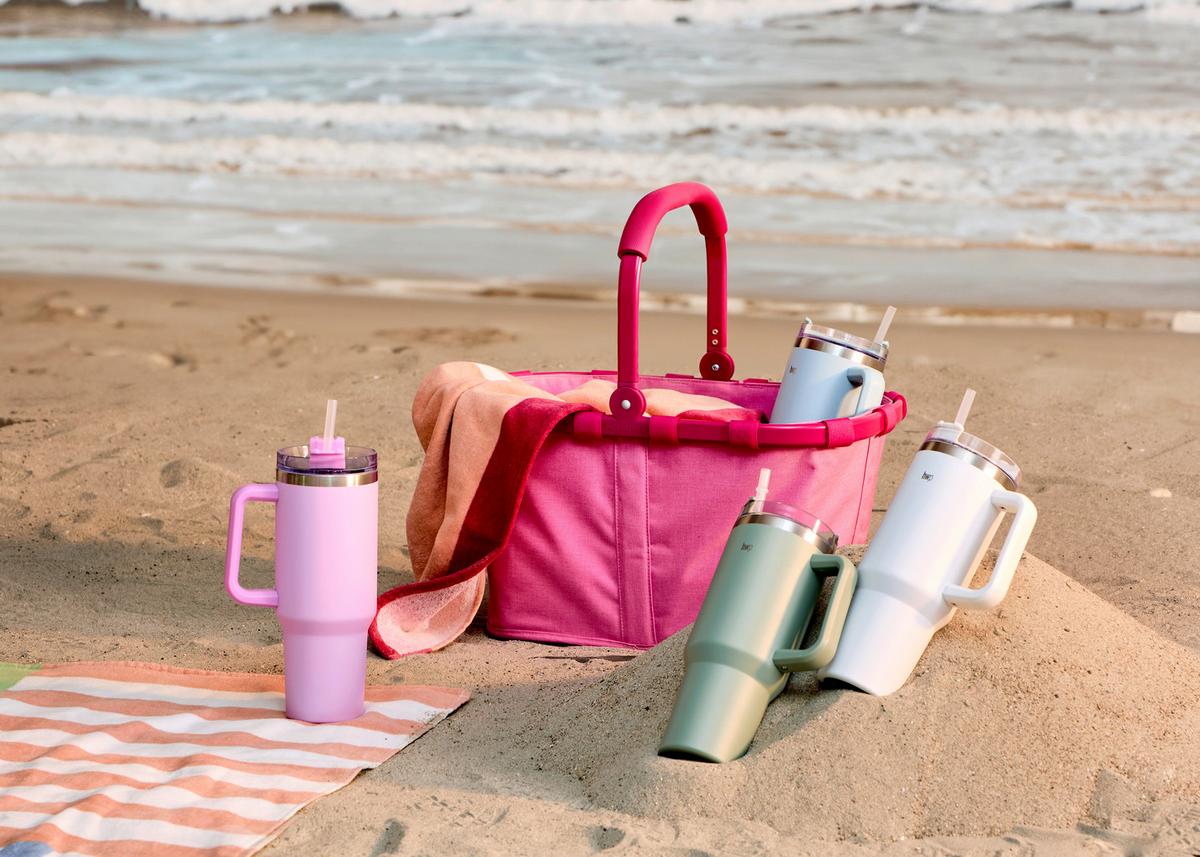 TERMOKUBEK LAUREL - biały, Trend, tworzywo sztuczne/metal (10/26,5cm) - Homeware Profession.