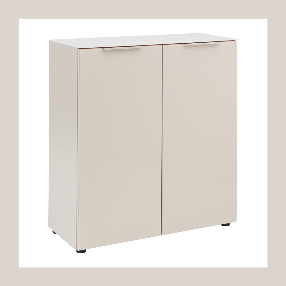 Kommode Siena Kaschmir - Chromfarben/Kaschmir, MODERN, Glas/Holzwerkstoff (90/99/40cm) - Mömax