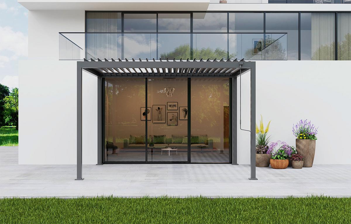 Pergola Origin Anthrazit - Anthrazit, Basics, Metall (359/296/238cm) - Gardenson