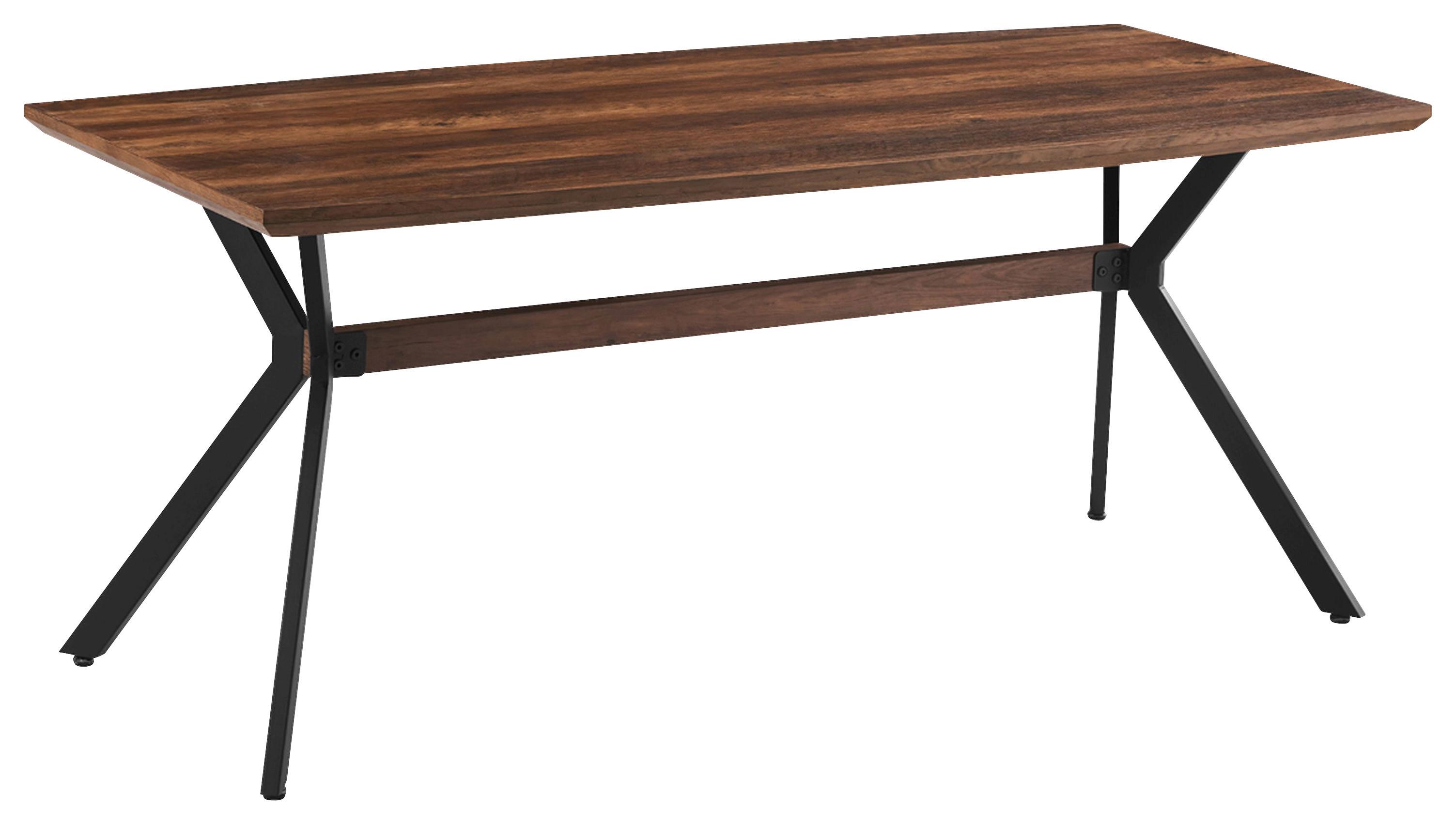 Jedilna Miza Jakob, Ca. 180 X 90 Cm - barva oreha/črna, Design, kovina/leseni material (180/90/75cm) - Premium Living