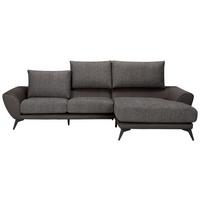 Ecksofa Soria in Dunkelgrau - Dunkelgrau/Schwarz, Modern, Textil (296/103/176cm) - Premium Living