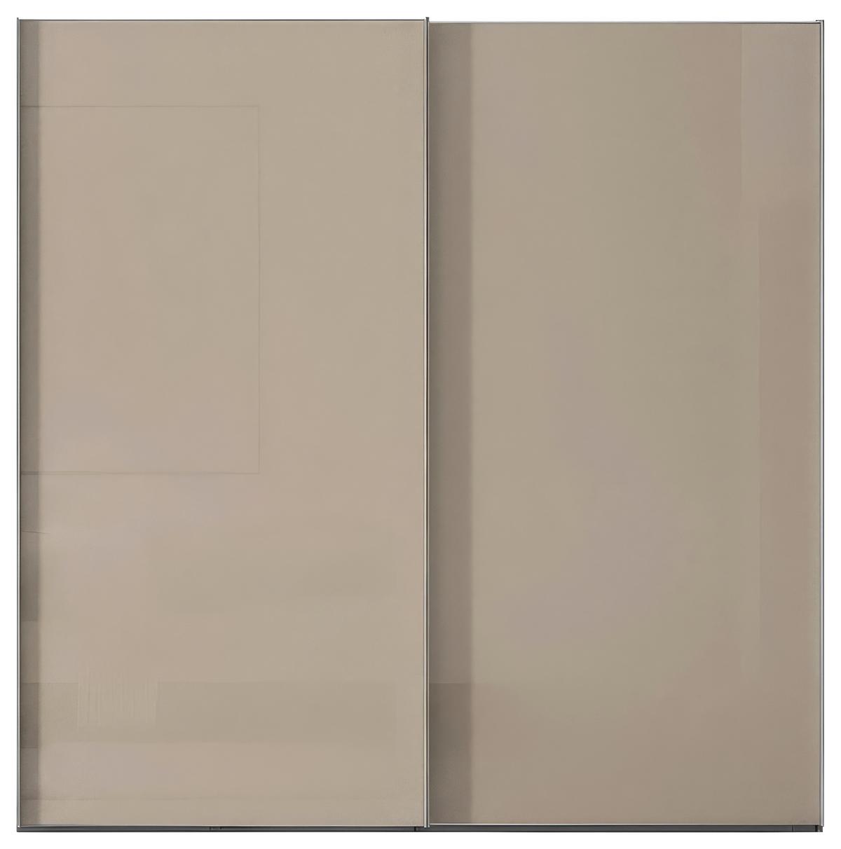 Schwebetürenschrank Lumos Sandfarben - Sandfarben/Alufarben, KONVENTIONELL, Glas/Holzwerkstoff (200/222/68cm) - Based