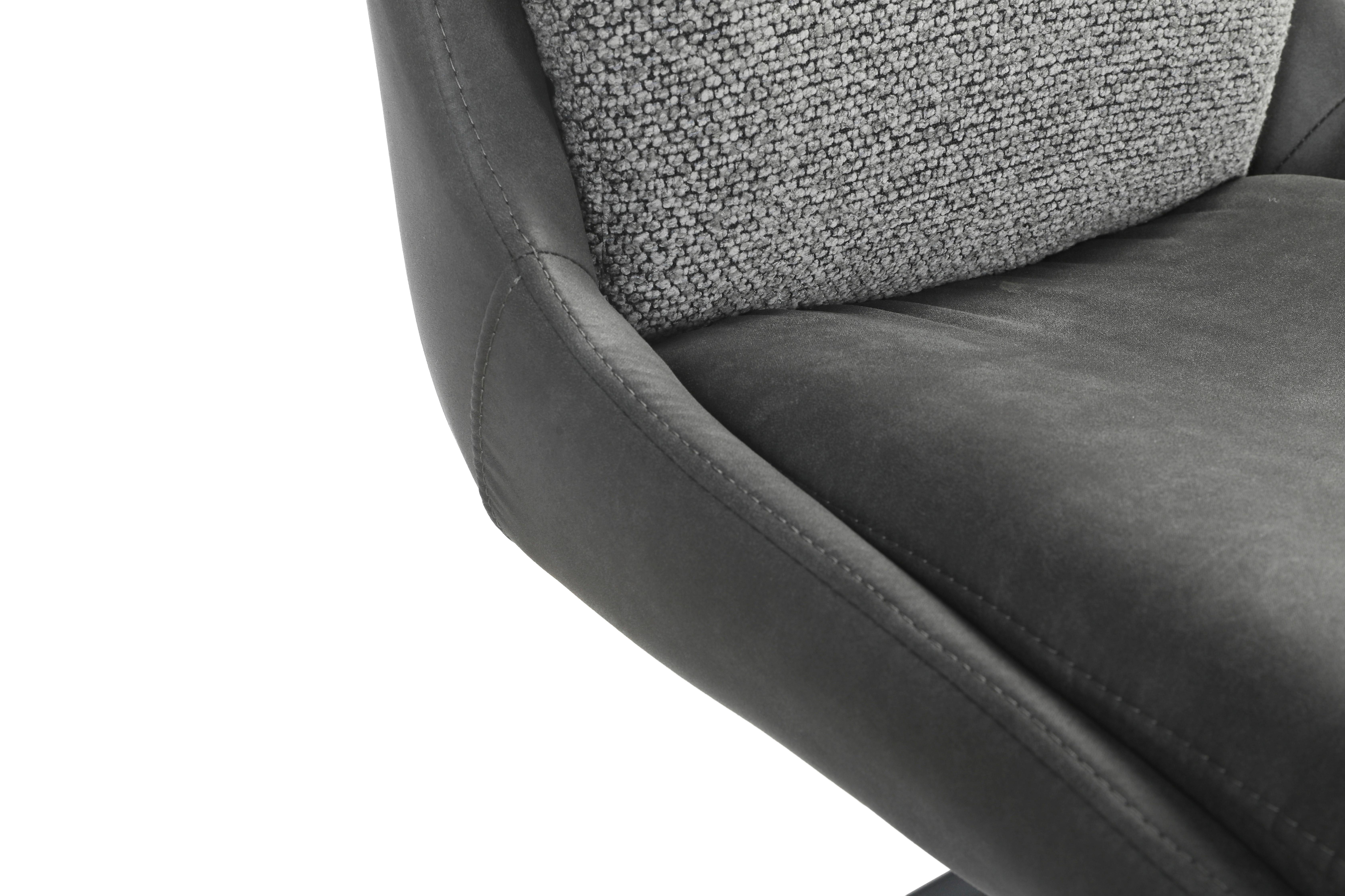 Scaun REMY - gri închis/negru, Design, metal/textil (49/67/89,5cm) - Premium Living