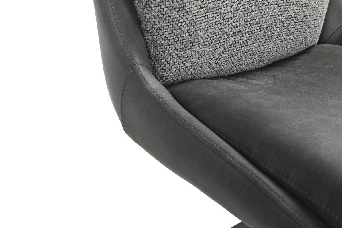 Scaun REMY - gri închis/negru, Design, metal/textil (49/67/89,5cm) - Premium Living